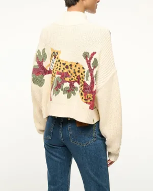 Cropped Hampton Sweater in Jungle Leopard