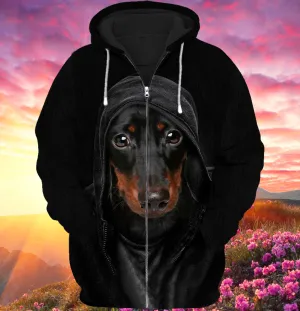 Dachshund Full Black 3D Full Print Shirts
