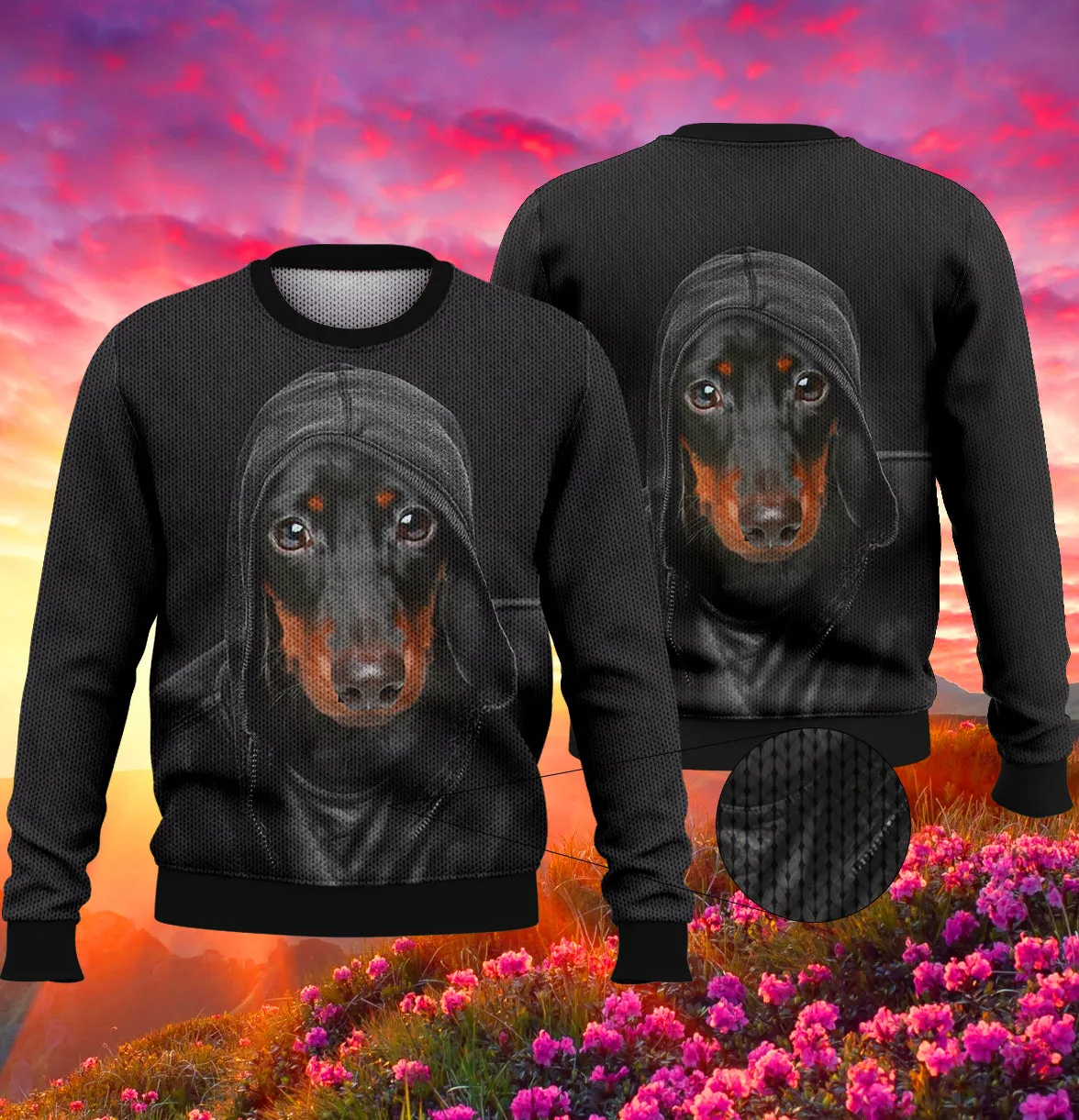 Dachshund Full Black 3D Full Print Shirts