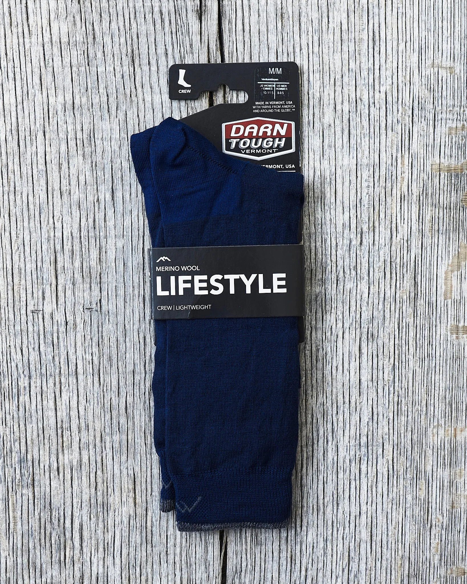 Darn Tough 6032 Navy Merino Wool Lifestyle Crew Lightweight Socks