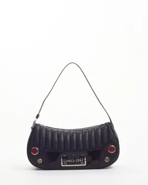 Dior Black Perforated Leather 1947 Montaigne Shoulder Bag