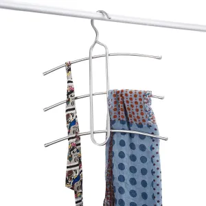 DOIOWN Multipurpose Stainless Steel Closet Hangers Blouses Shirt Dresses Scarf Hangers Organizer (Set of 3, Non-Slip) (3-Pieces)