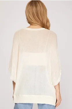 Drop Shoulder Knit Top