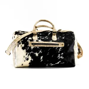 Duffel - Black & White w/ Ivory Jumbo Croc