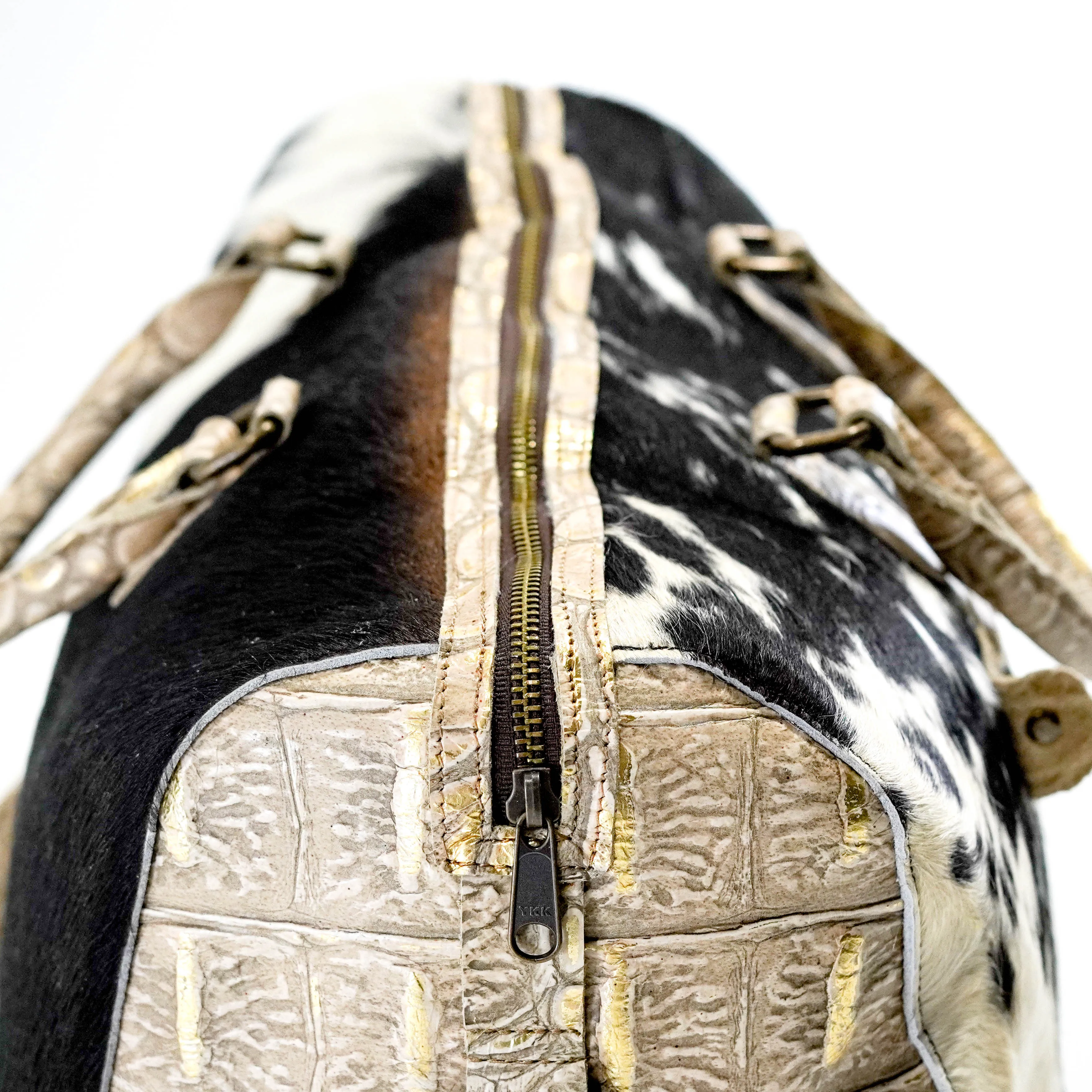 Duffel - Black & White w/ Ivory Jumbo Croc