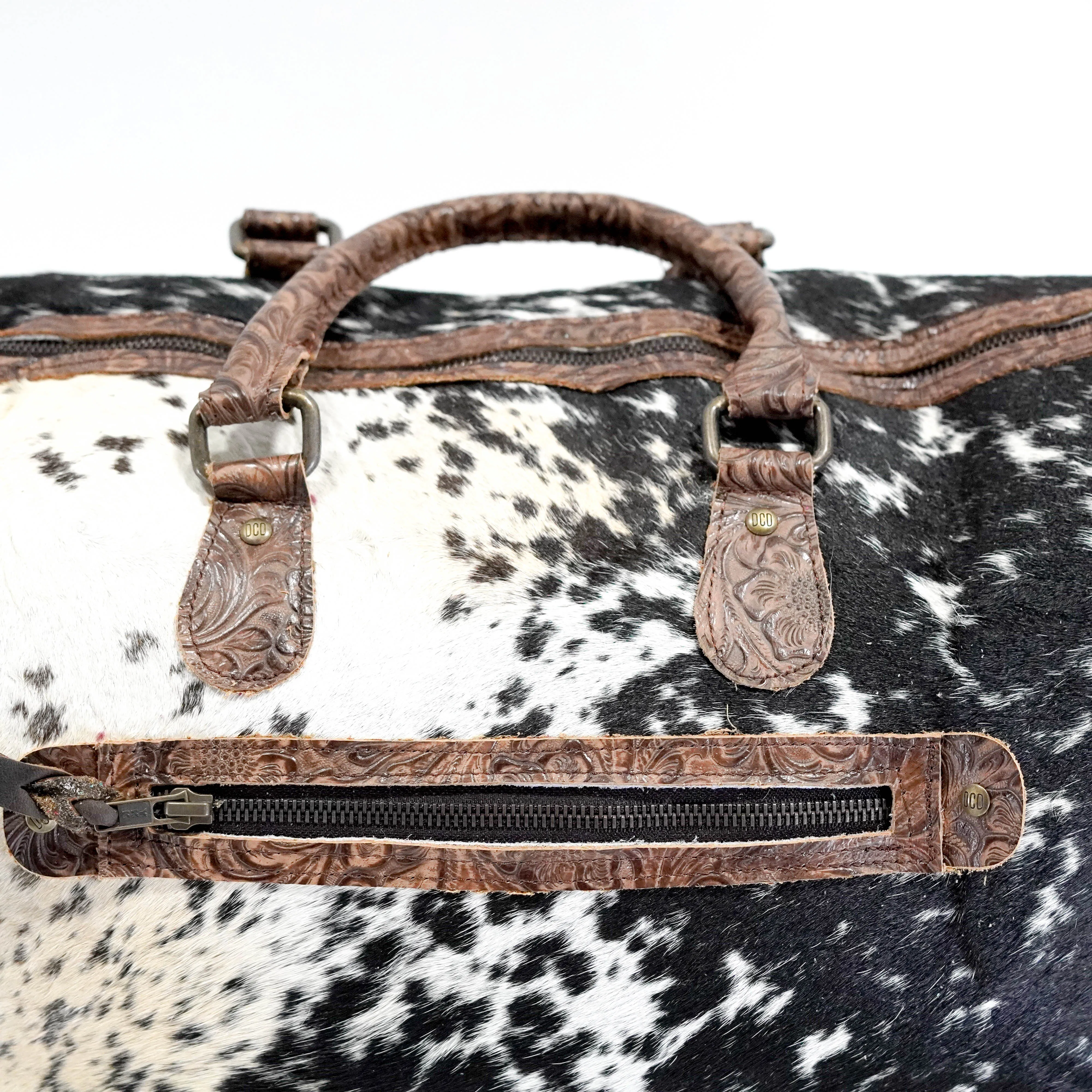 Duffel - Black & White w/ Mocha Wildflower