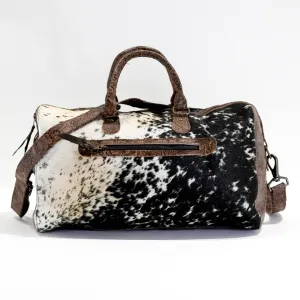 Duffel - Black & White w/ Mocha Wildflower