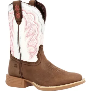 Durango® Lil' Rebel Pro™ Little Kid's Trail Brown and White Western Boot DBT0242
