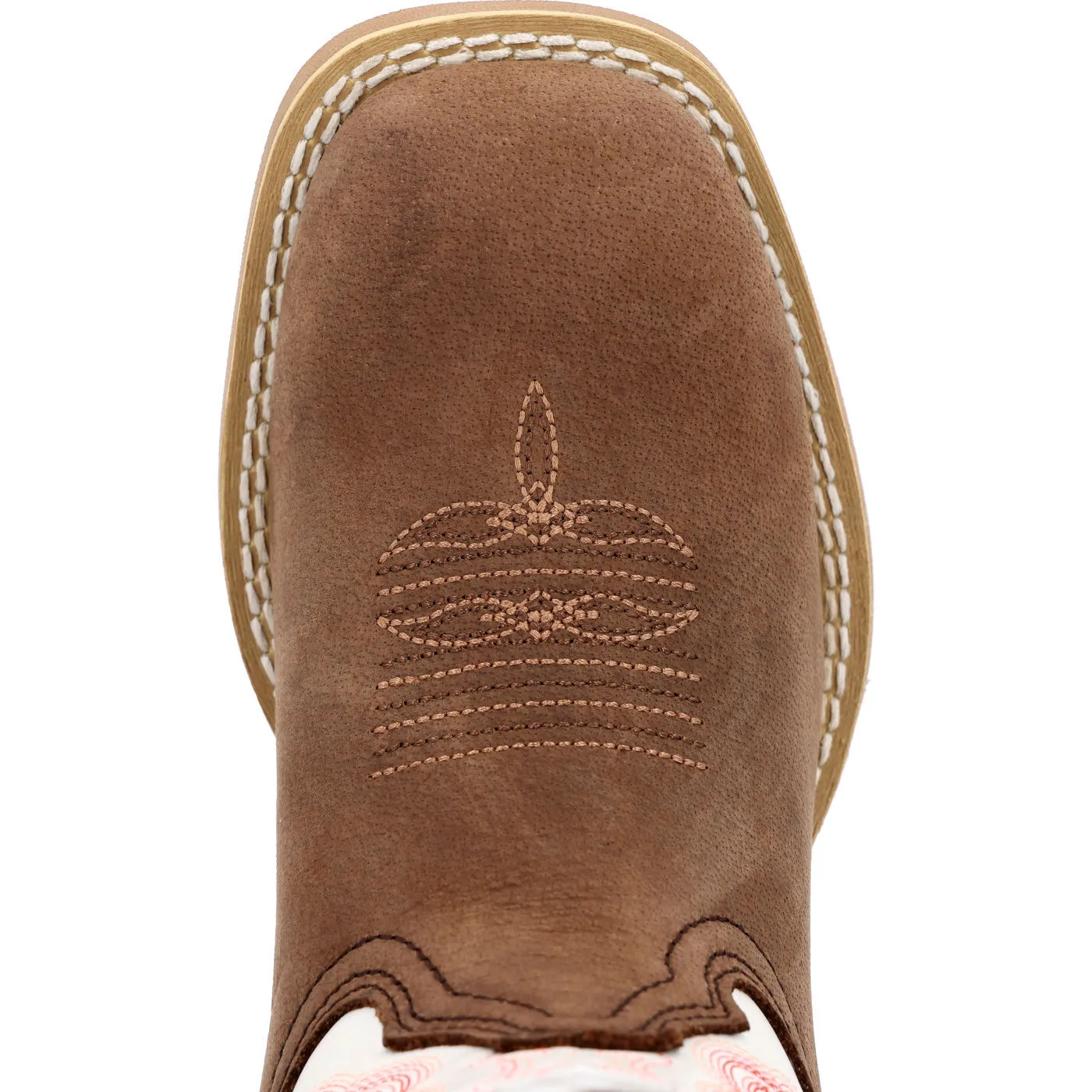 Durango® Lil' Rebel Pro™ Little Kid's Trail Brown and White Western Boot DBT0242
