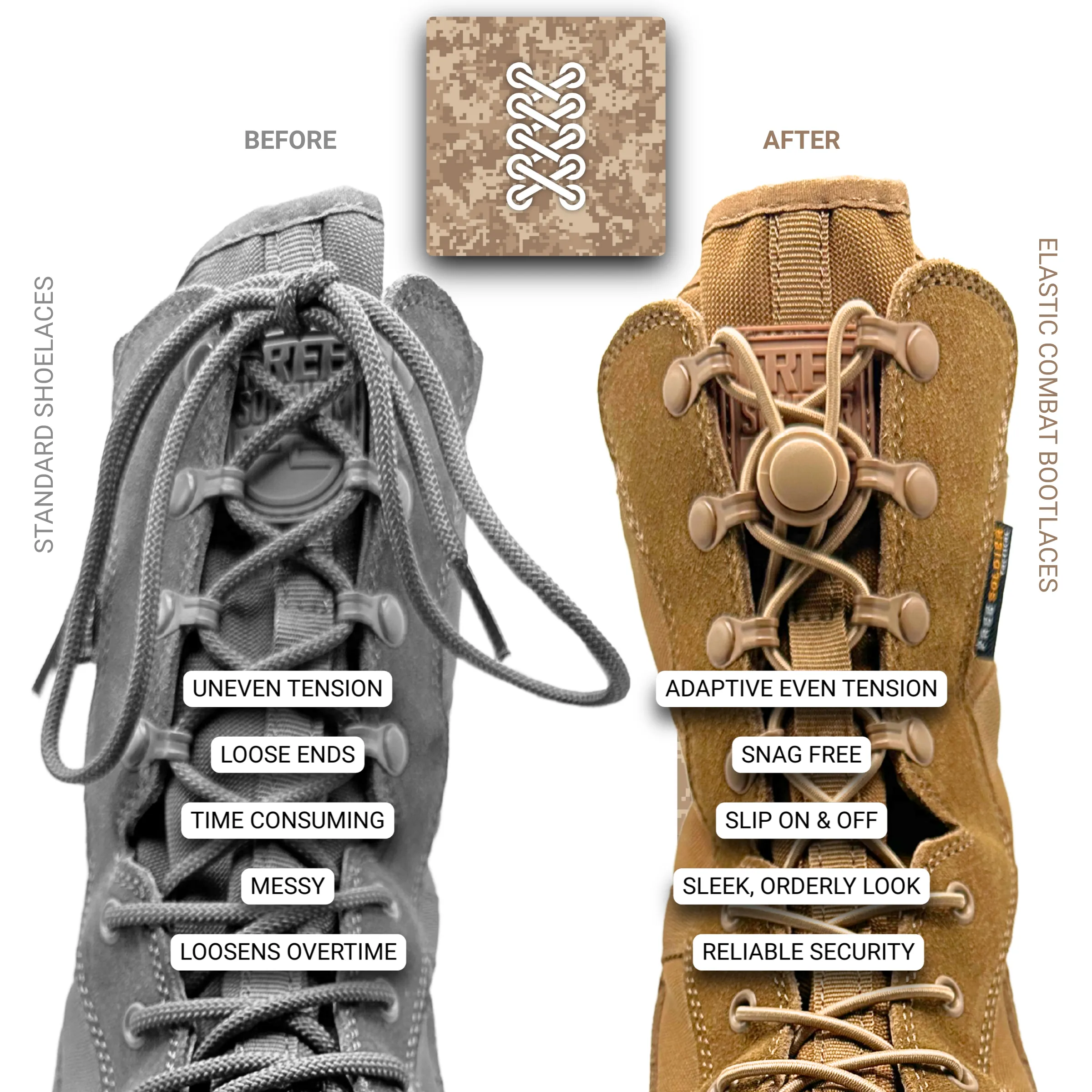 Elastic Combat Bootlaces