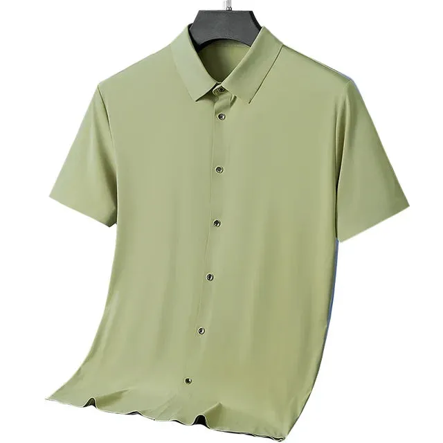 Eleganz in Seide: EliteMode Herren Kurzarm Sommerhemd
