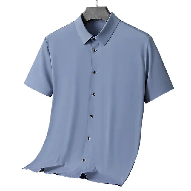 Eleganz in Seide: EliteMode Herren Kurzarm Sommerhemd