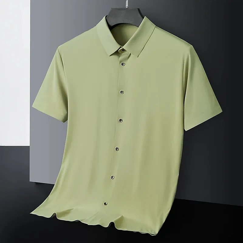 Eleganz in Seide: EliteMode Herren Kurzarm Sommerhemd