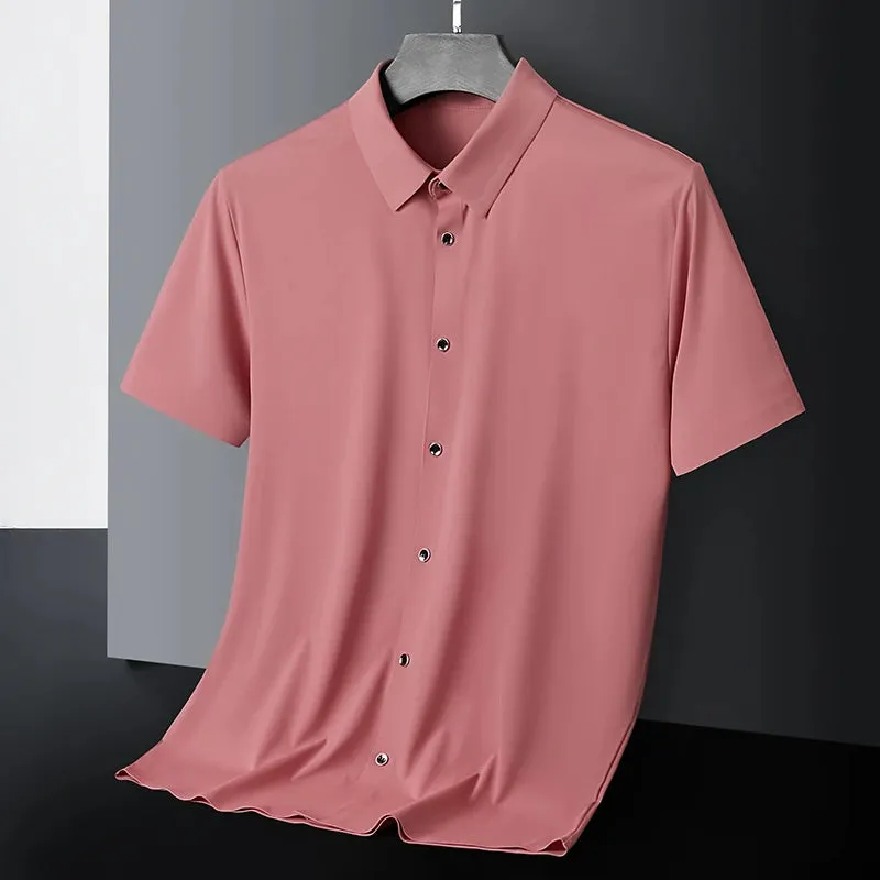 Eleganz in Seide: EliteMode Herren Kurzarm Sommerhemd