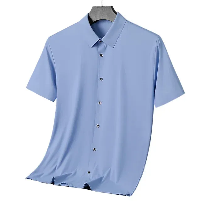 Eleganz in Seide: EliteMode Herren Kurzarm Sommerhemd