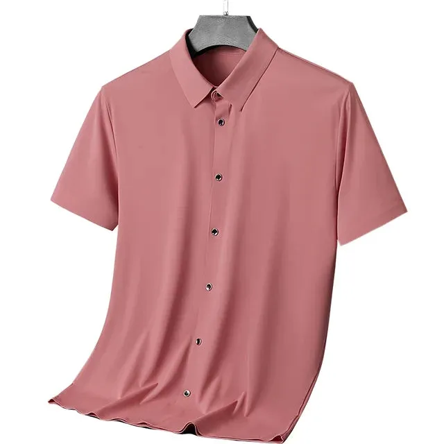 Eleganz in Seide: EliteMode Herren Kurzarm Sommerhemd