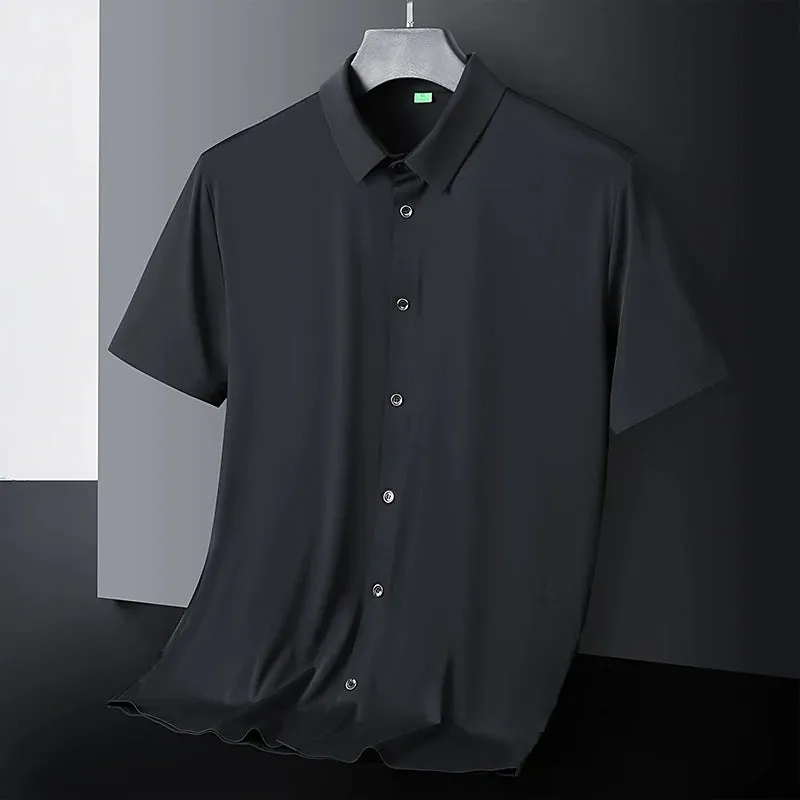 Eleganz in Seide: EliteMode Herren Kurzarm Sommerhemd