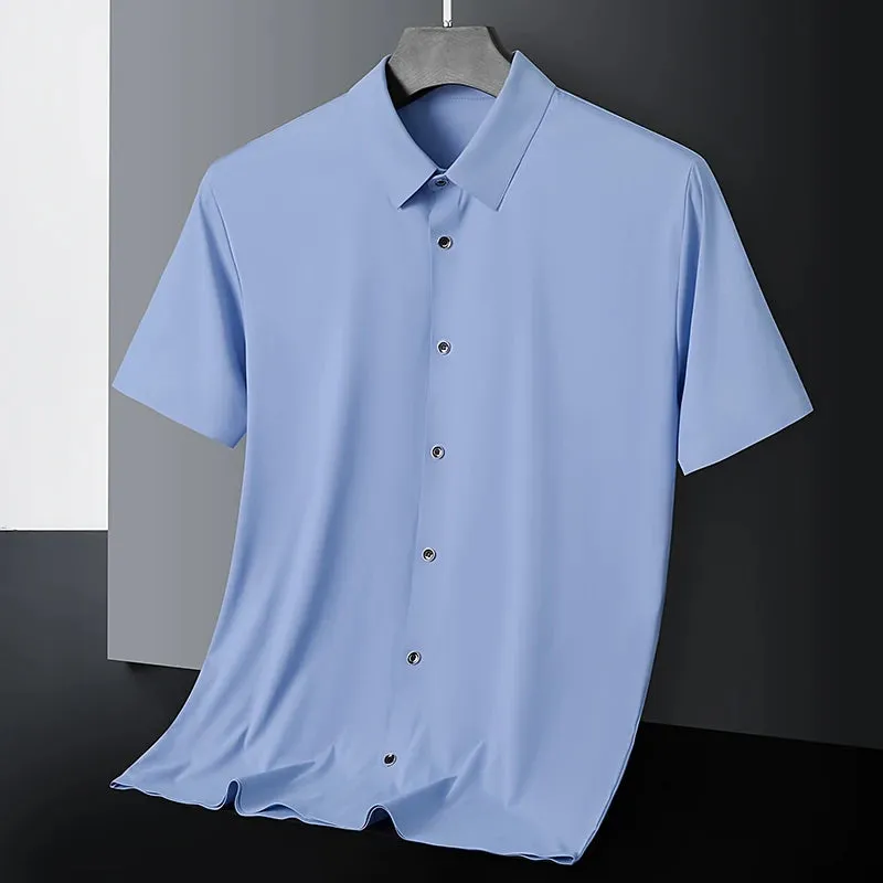 Eleganz in Seide: EliteMode Herren Kurzarm Sommerhemd
