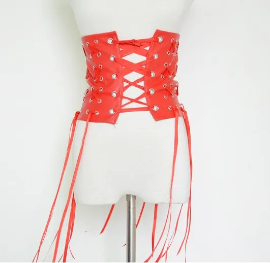 Fantastic Long Fringe Belt Black Leather