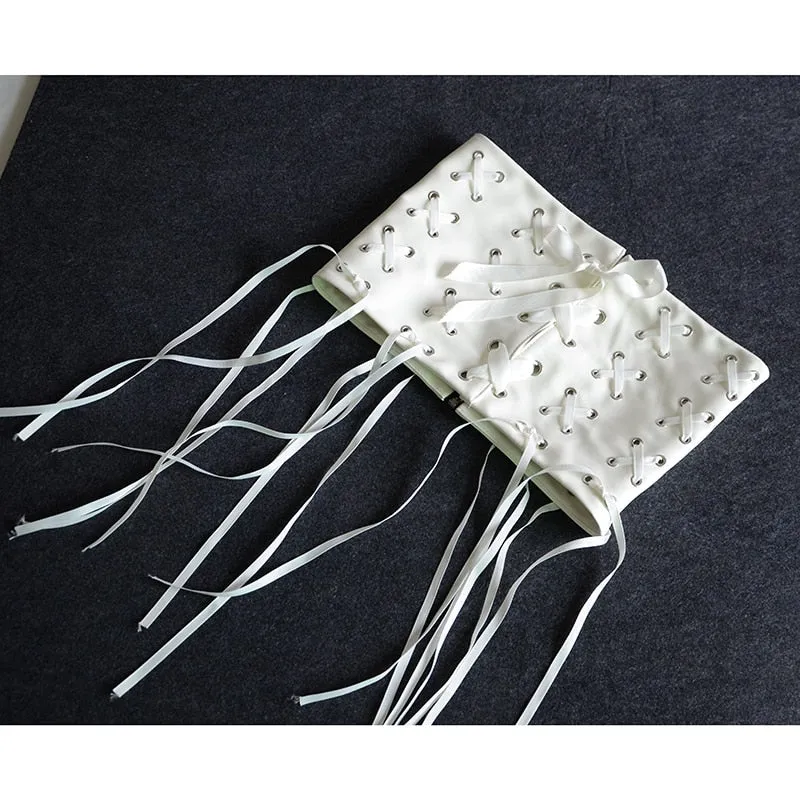 Fantastic Long Fringe Belt Black Leather