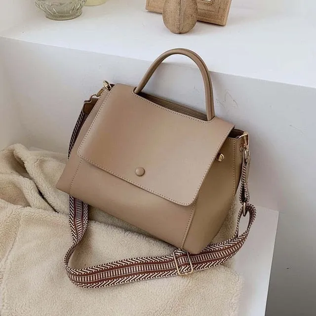 Fashion Simply PU Leather Crossbody Bag For Women 2020 winter Solid Color Shoulder Messenger Bag Lady Chain Travel Small Handbag