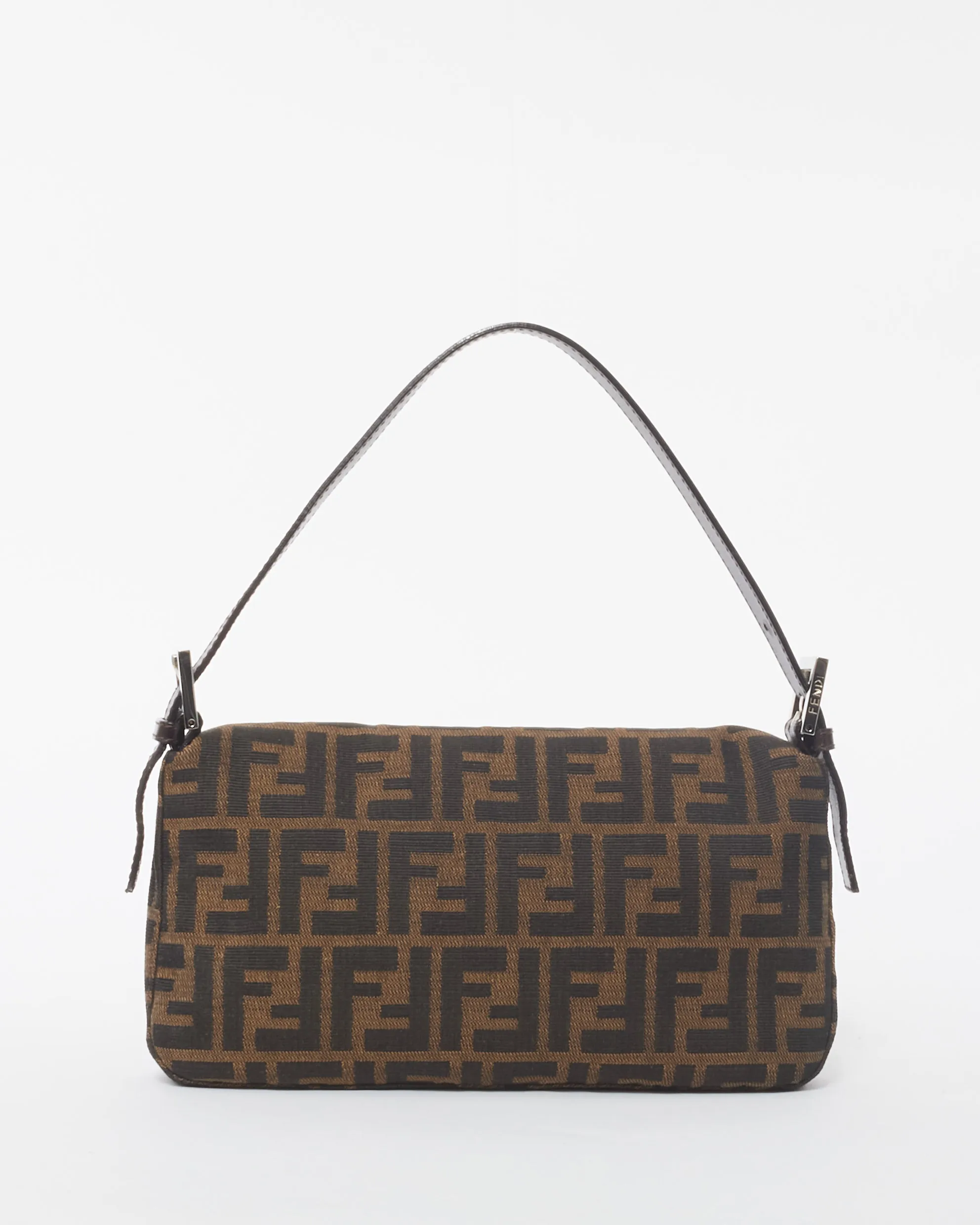 Fendi Brown Canvas Zucca Print Baguette Shoulder Bag