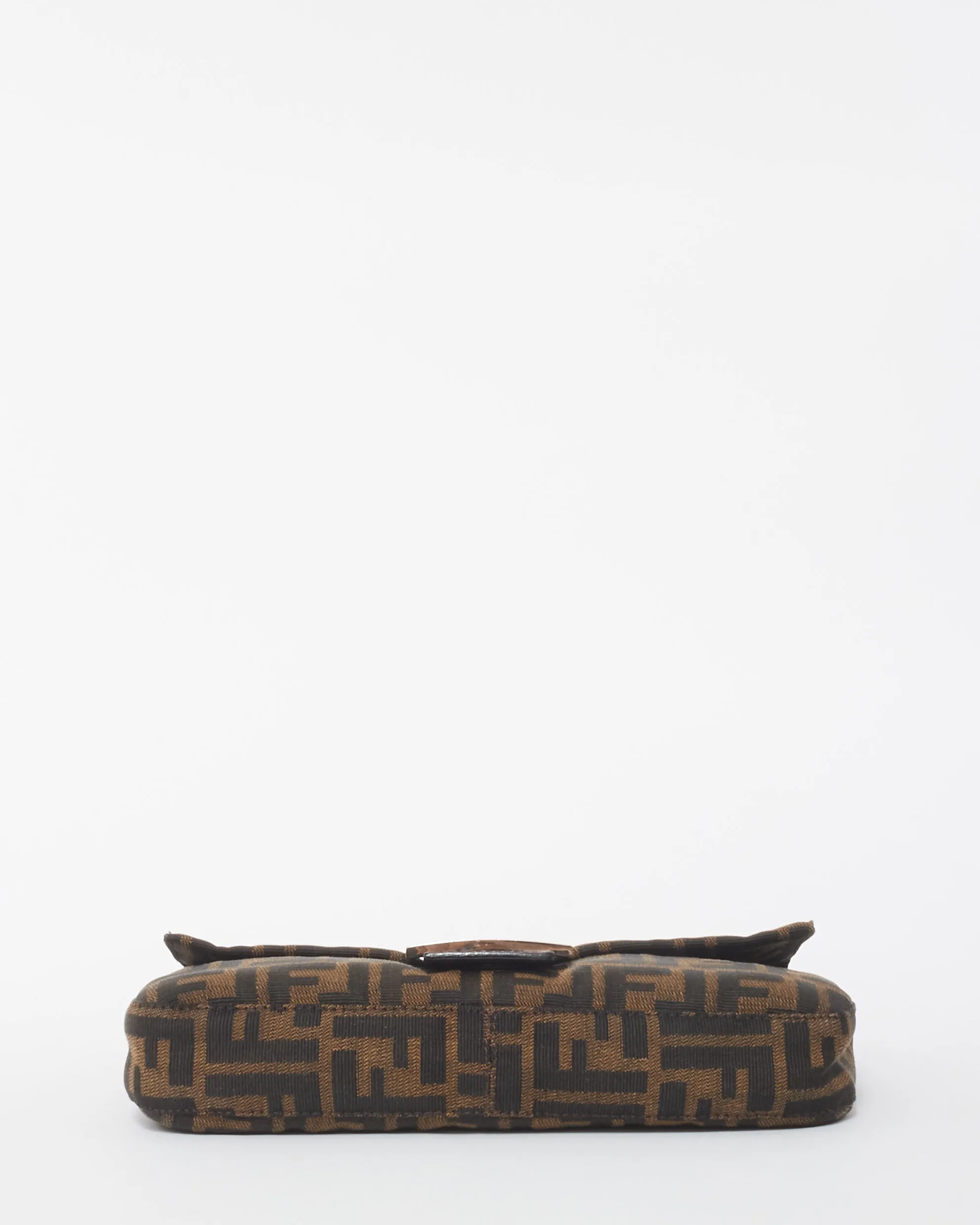 Fendi Brown Canvas Zucca Print Baguette Shoulder Bag