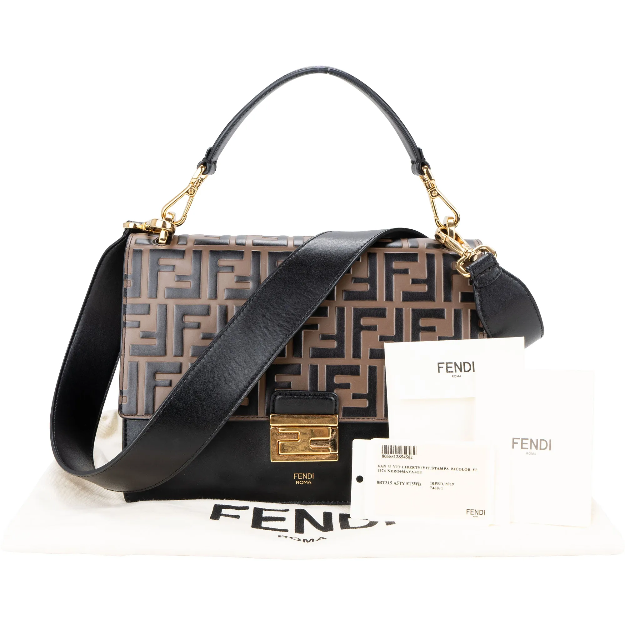 Fendi FF Monogram Kan U Liberty Handbag
