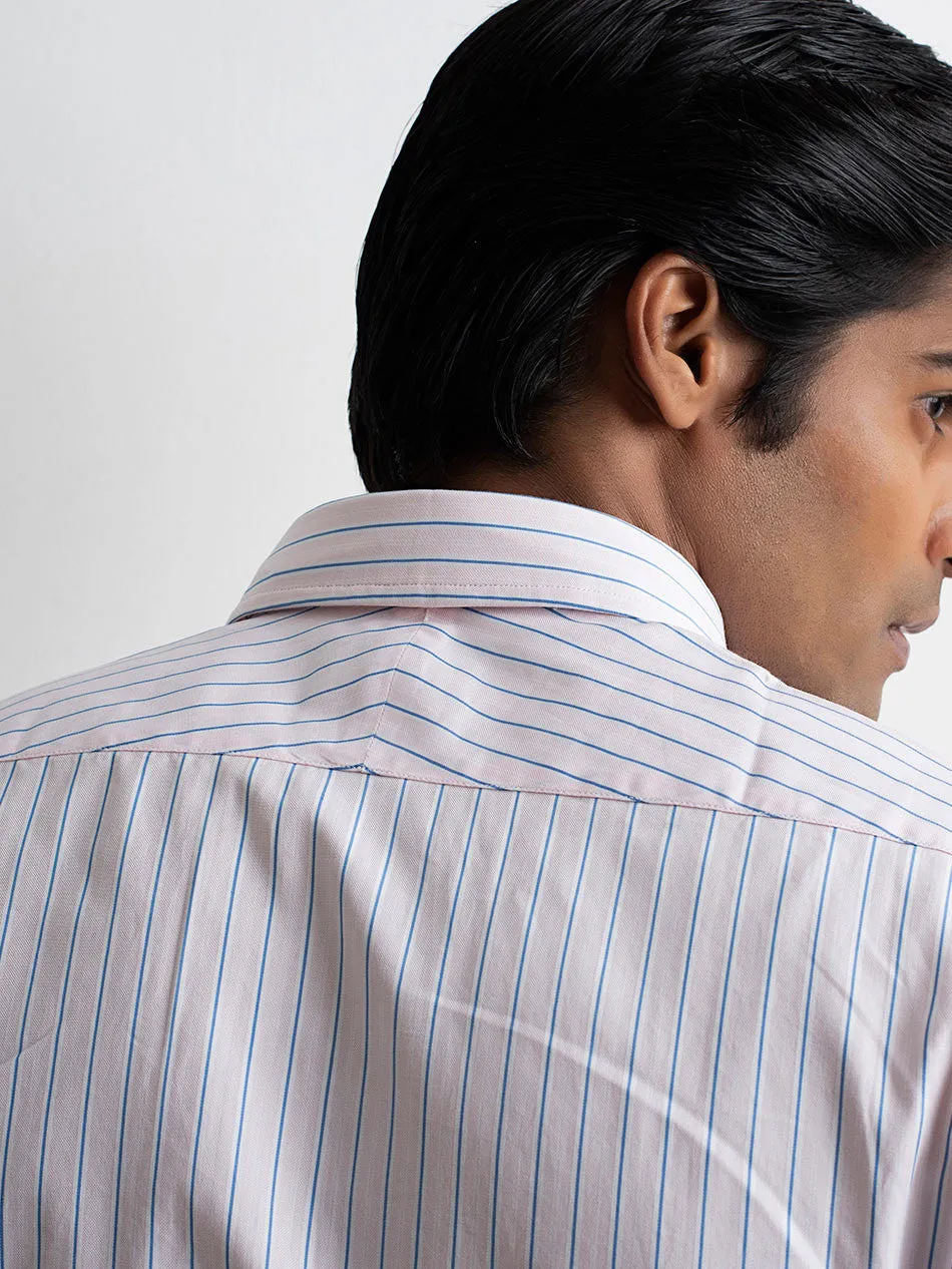 FINE 70s PINK BLUE STRIPE SHIRT