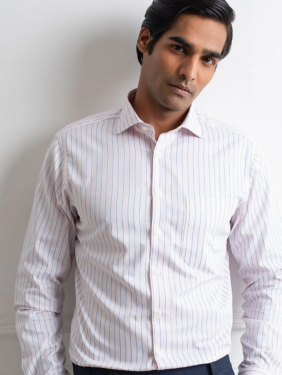 FINE 70s PINK BLUE STRIPE SHIRT