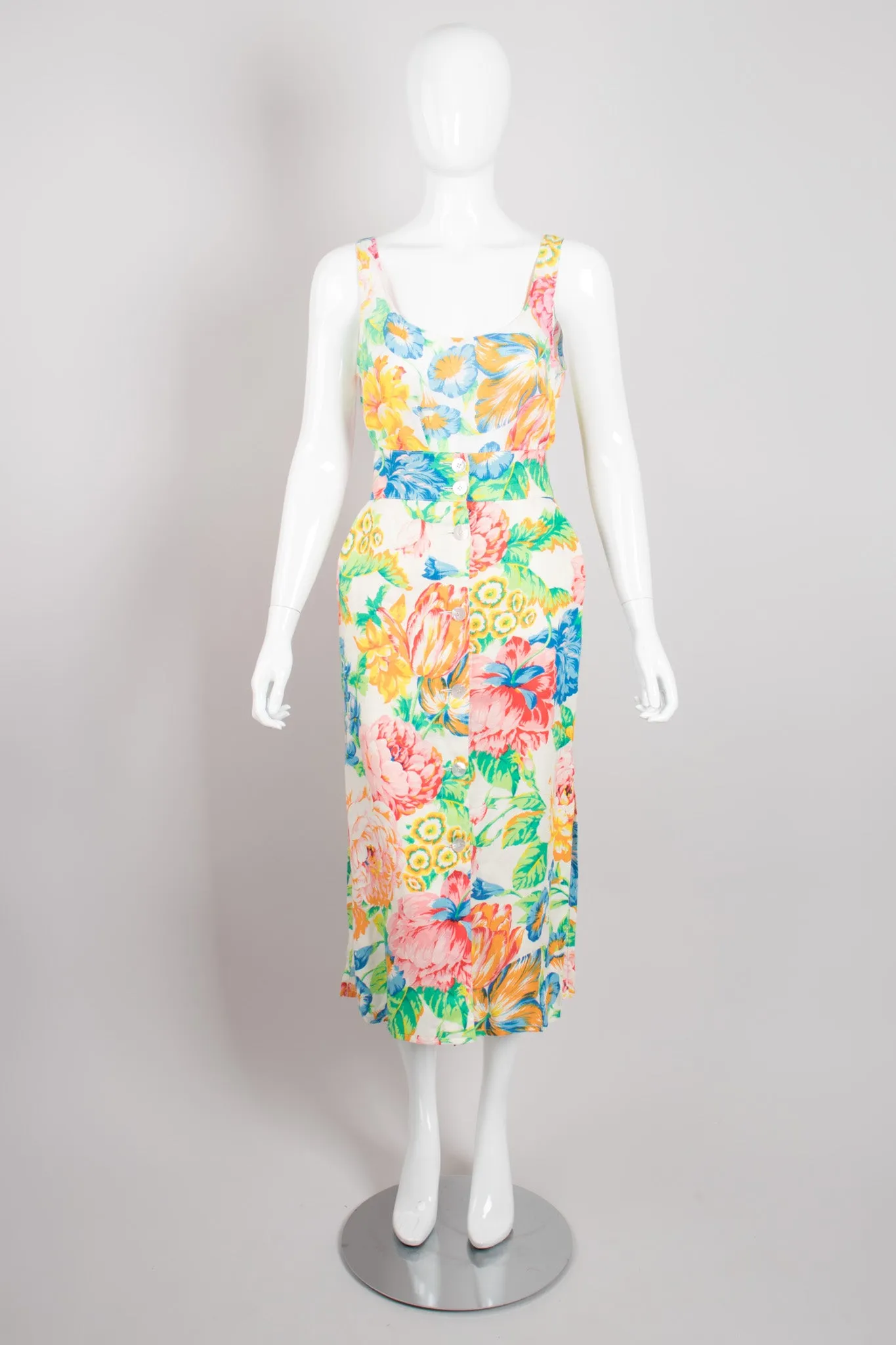 Flax Floral Print Top & Skirt Set