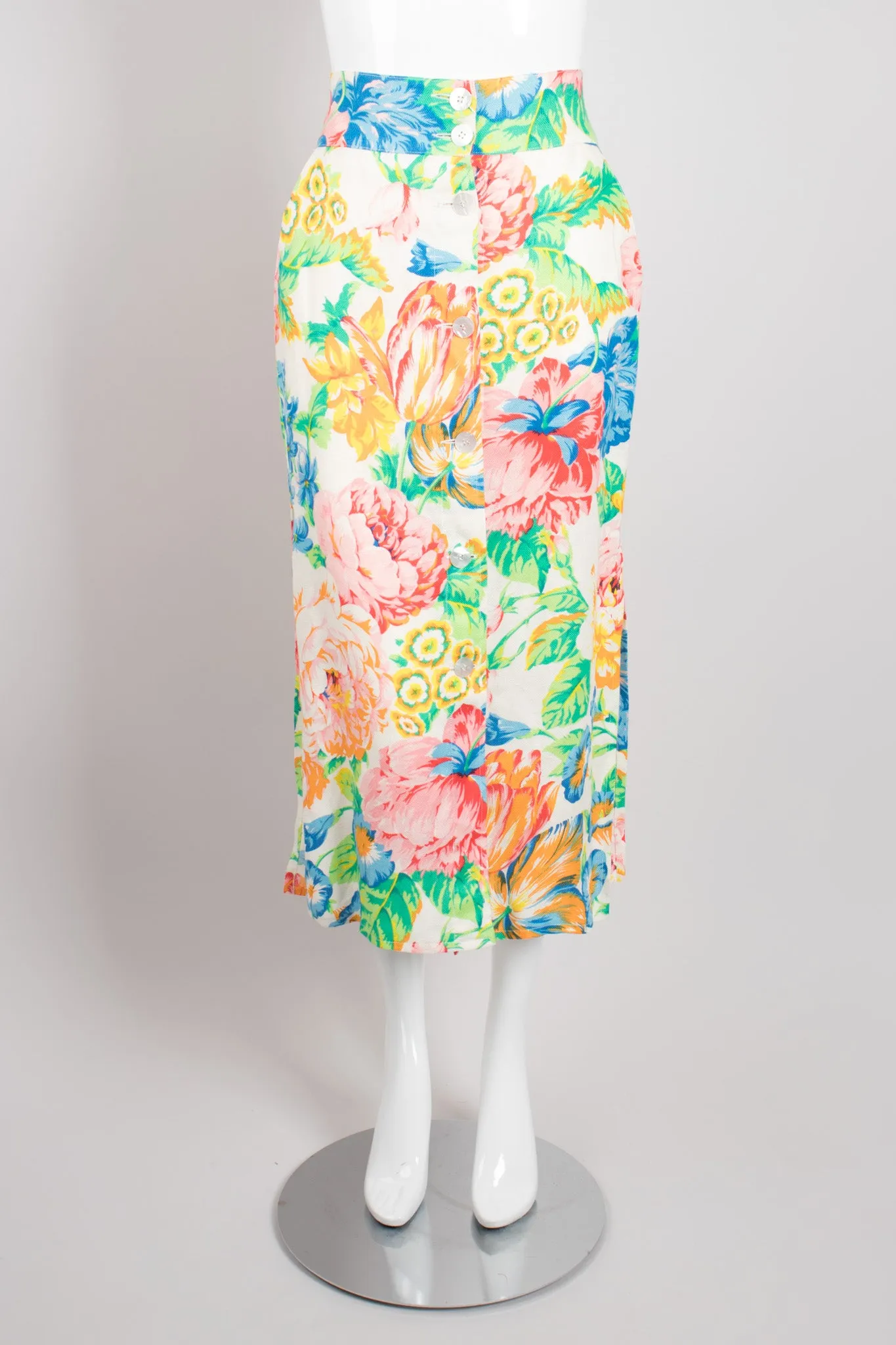 Flax Floral Print Top & Skirt Set