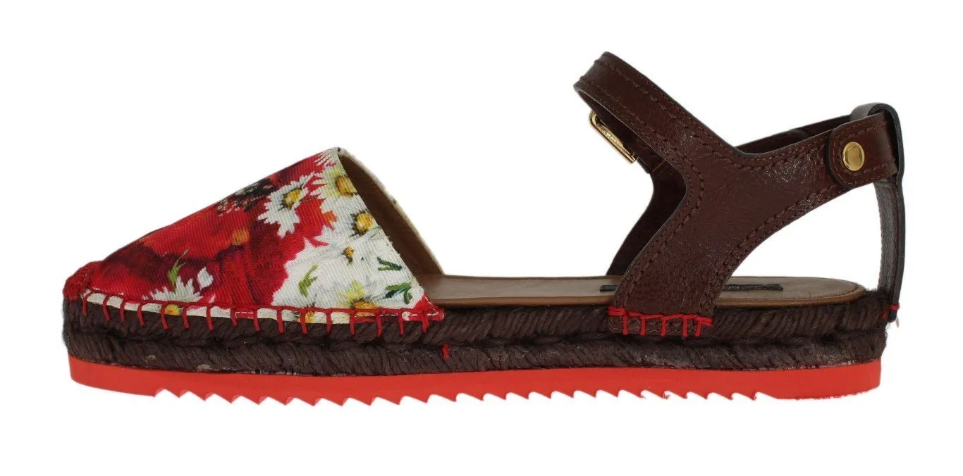 Floral Brocade Espadrilles Sandals
