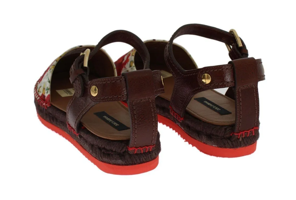 Floral Brocade Espadrilles Sandals