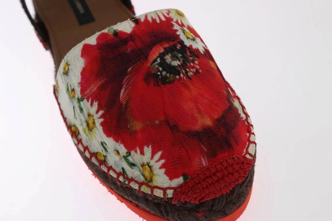 Floral Brocade Espadrilles Sandals