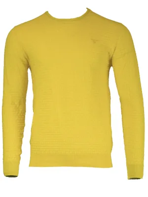 GANT Men's O1 Cotton Texture Crew, Medium, Mango