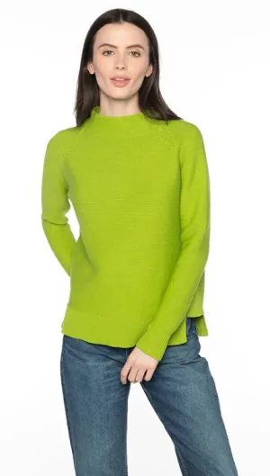 GARTER FUNNEL COTTON SWEATER  LRSG2-C48