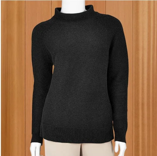 GARTER FUNNEL COTTON SWEATER  LRSG2-C48