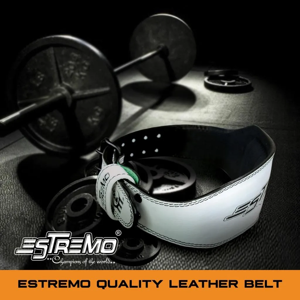 Genuine Leather Weightlifting Belt 4" Wide White