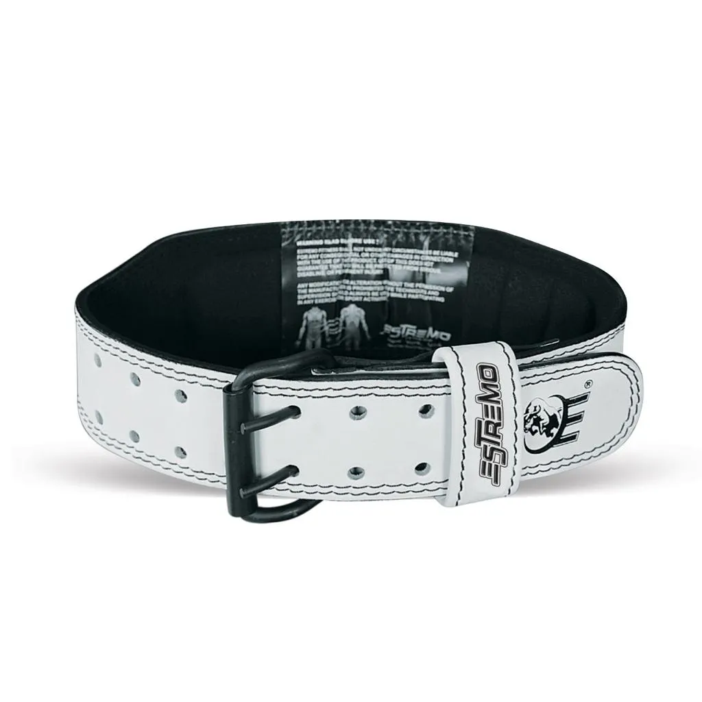 Genuine Leather Weightlifting Belt 4" Wide White