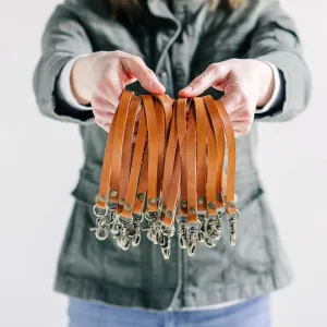 Genuine Leather Wristlet Strap for Pouch, Wallet or Clutch | Wristlet Strap Keychain