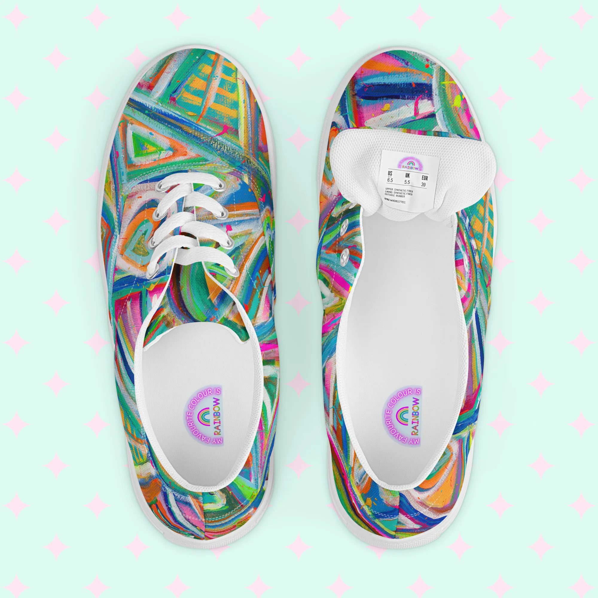 Geometric Rainbow Canvas Sneakers