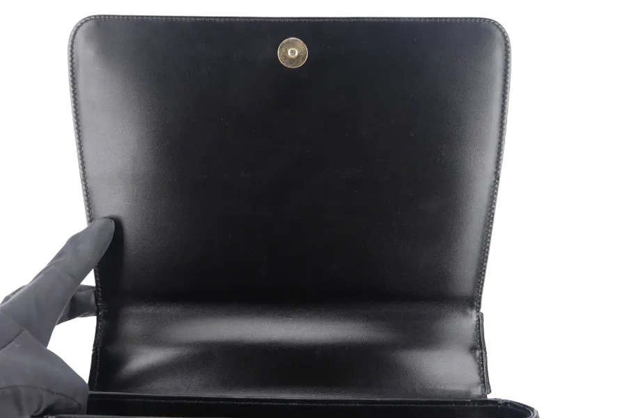 GIANNI VERSACE SHOULDER BAG MEDUSA LEATHER BLACK WITH DUST COVER