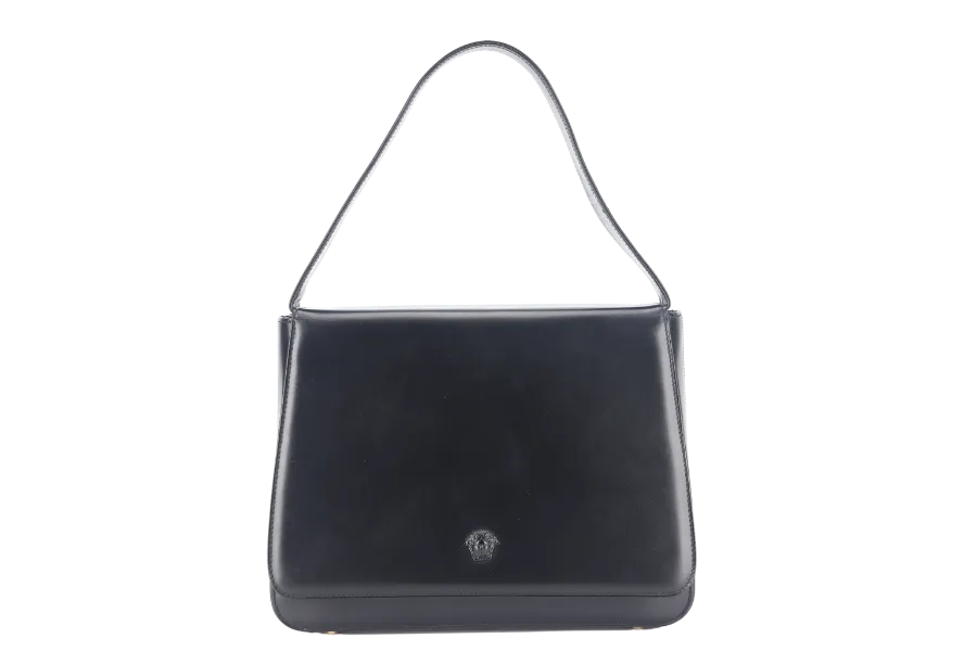 GIANNI VERSACE SHOULDER BAG MEDUSA LEATHER BLACK WITH DUST COVER