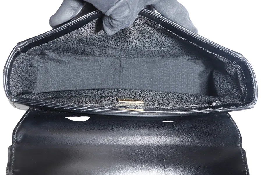 GIANNI VERSACE SHOULDER BAG MEDUSA LEATHER BLACK WITH DUST COVER