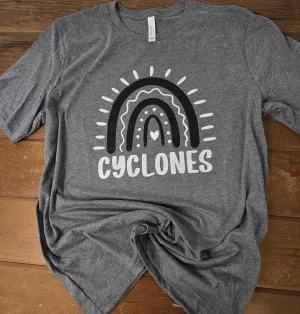 Glitter rainbow cyclones