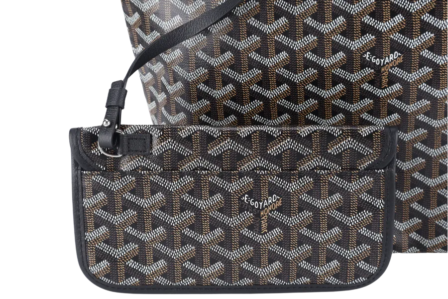 GOYARD SAINT LOUIS PM BAG BLACK COLOR WITH DUST COVER