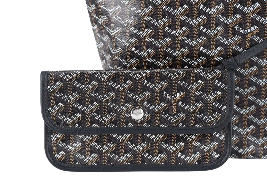 GOYARD SAINT LOUIS PM BAG BLACK COLOR WITH DUST COVER