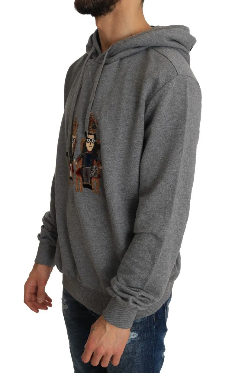 Gray Cotton Hooded Royal Sweater