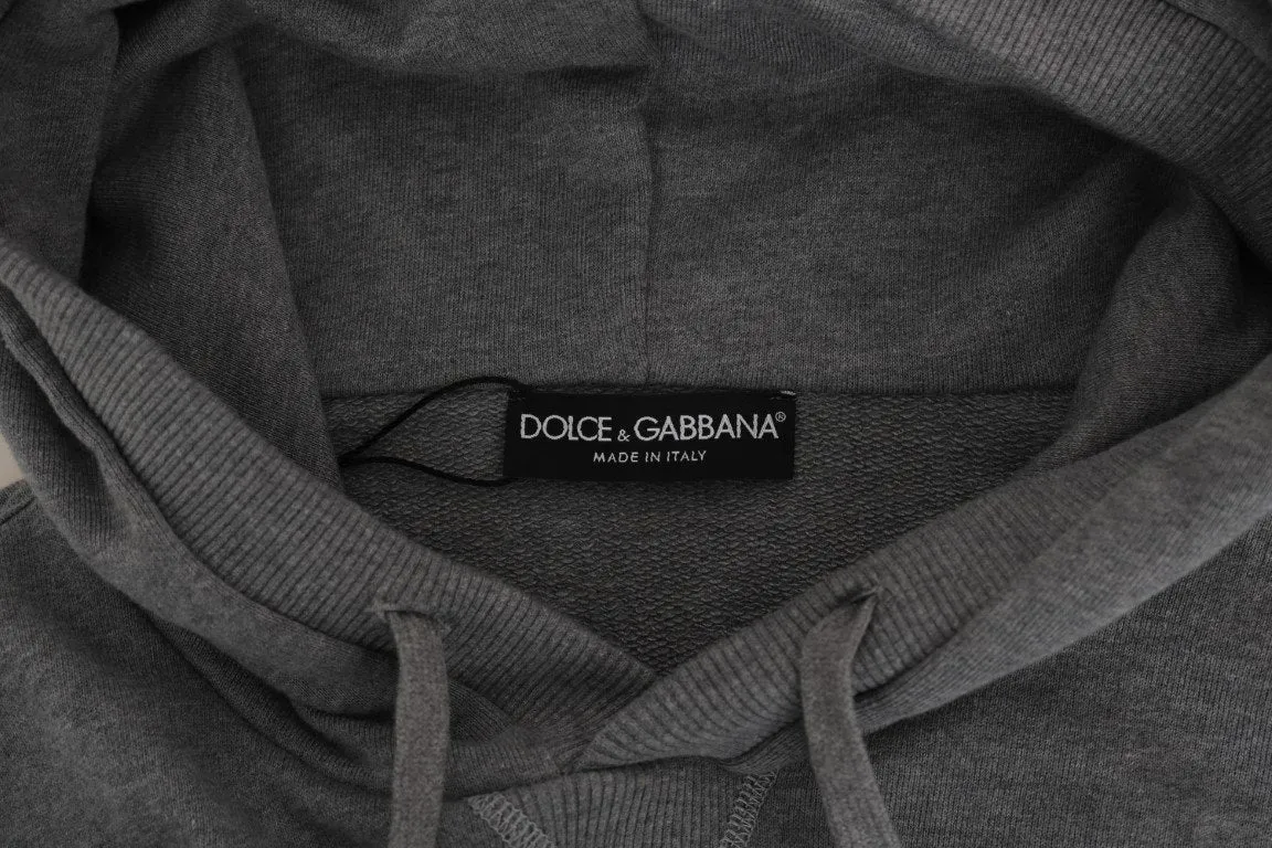 Gray Cotton Hooded Royal Sweater